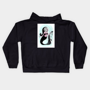 Black Diamond Heart Sugar Skull Mermaid Kids Hoodie